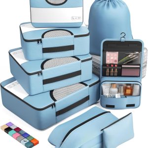 Veken 8 Set Packing Cubes for Suitcases, Travel Bag Organizers for Carry on Luggage, Suitcase Organizer Bags Set for Travel Essentials Travel Accessories in 4 Sizes(Extra Large, Large, Medium, Small)